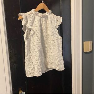 & Other Stories Broderie Anglaise Ruffled Sleeveless Top